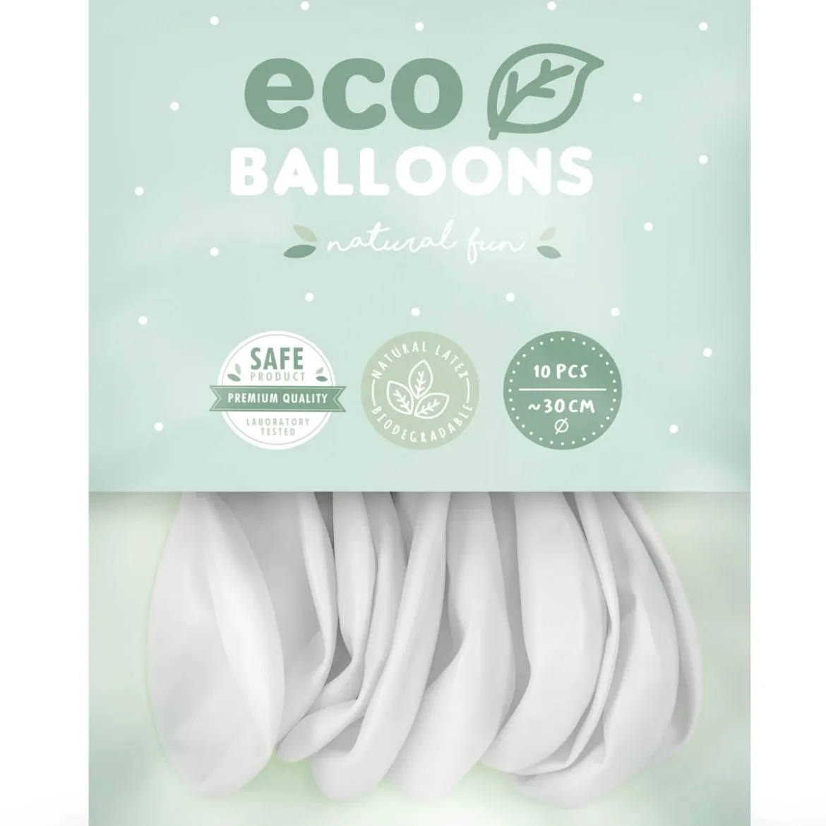 Eco Luftballons einfarbig pastell weiß 100 Stück 30cm