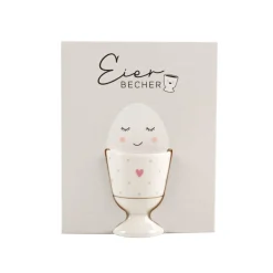Eierbecher Herz Pünktchen Porzellan 5x6cm von Grafik Werkstatt