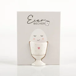Eierbecher Herz Pünktchen Porzellan 5x6cm von Grafik Werkstatt