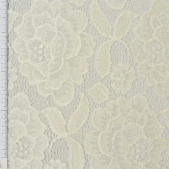 Elastische Spitze Blumen mit Wellen Abschluss beidseitig creme
