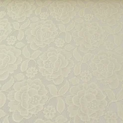 Elastische Spitze Blumen mit Wellen Abschluss beidseitig creme