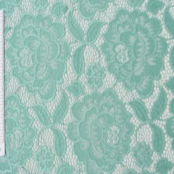 Elastische Spitze Blumen mit Wellen Abschluss beidseitig mint