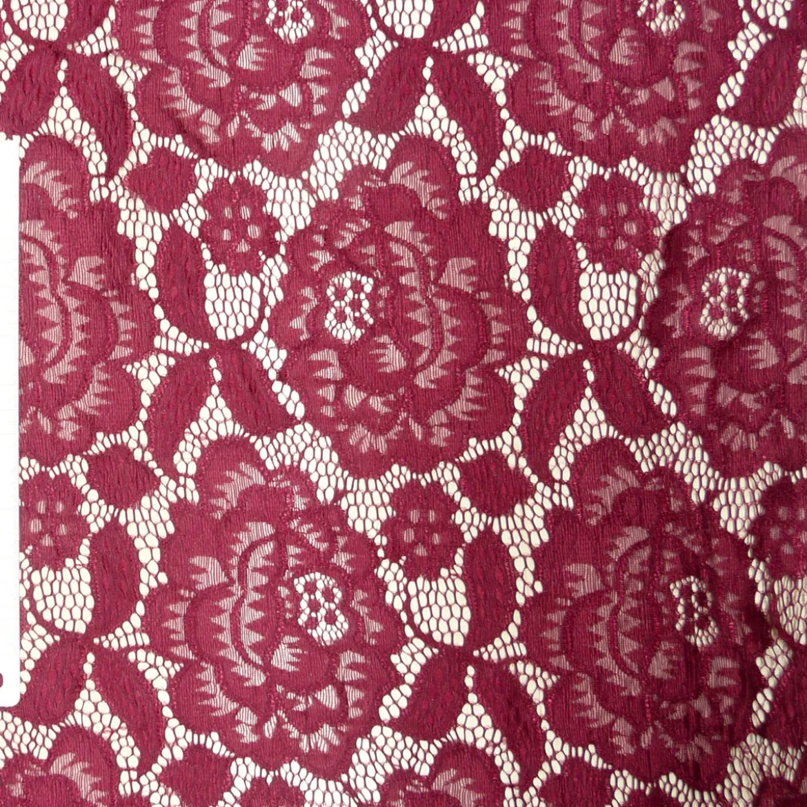 Elastische Spitze Blumen mit Wellen Abschluss beidseitig fuchsia pink