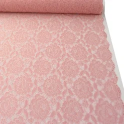 Elastische Spitze Blumen mit Wellen Abschluss beidseitig rosa