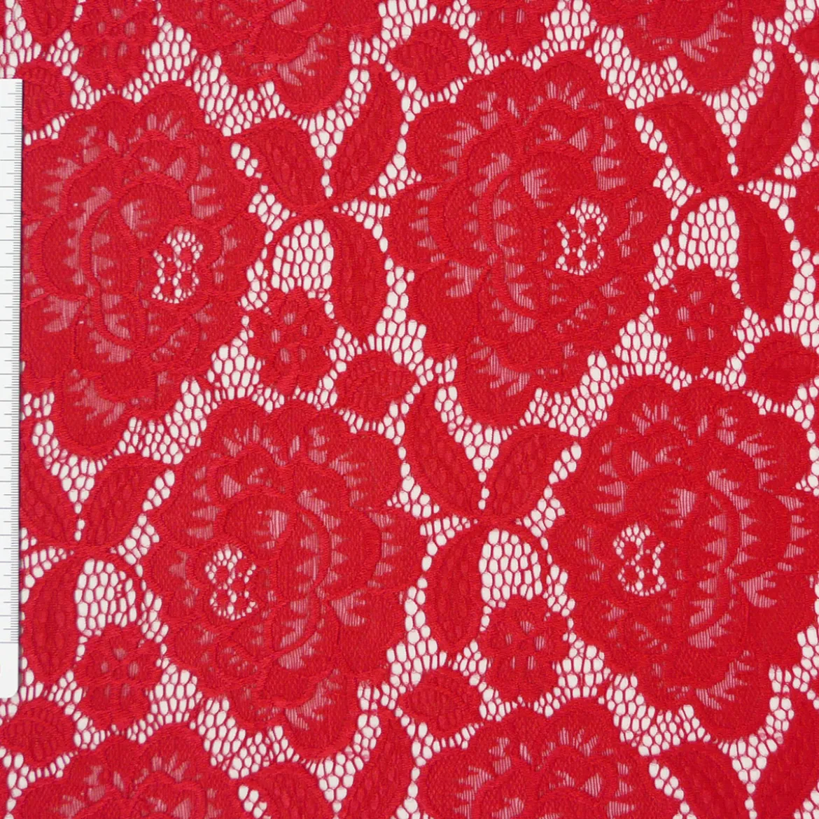Elastische Spitze Blumen mit Wellen Abschluss beidseitig rot
