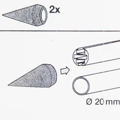 Endstück 20mm point 2 Stück schwarz