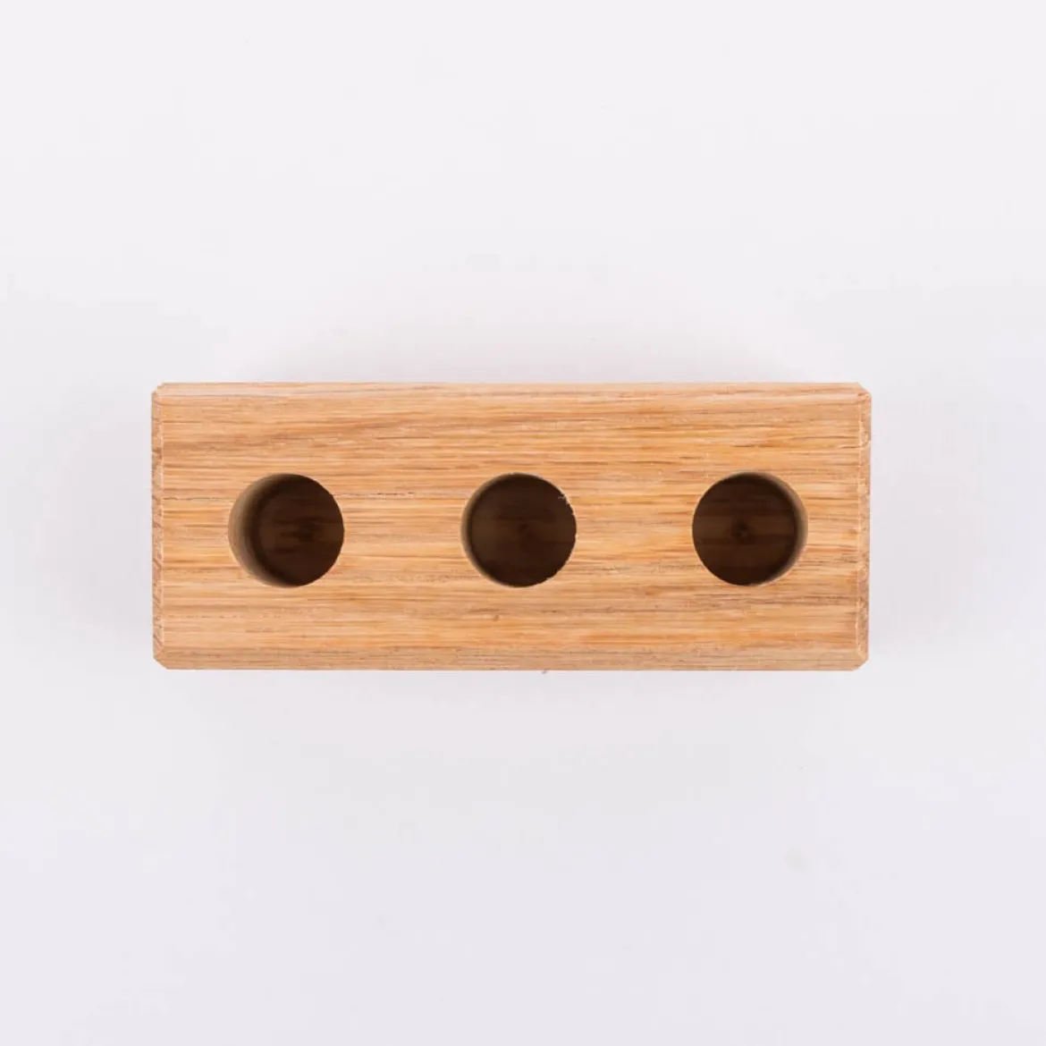3er Gewürzständer für Reagenzgläser Eiche massiv 10x4x4cm von DeWi