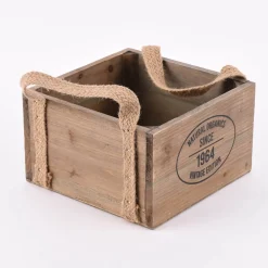 3er Set Aufbewahrungsboxen Natural Organics aus Holz mit Jutehenkeln natur verschiedene Größen