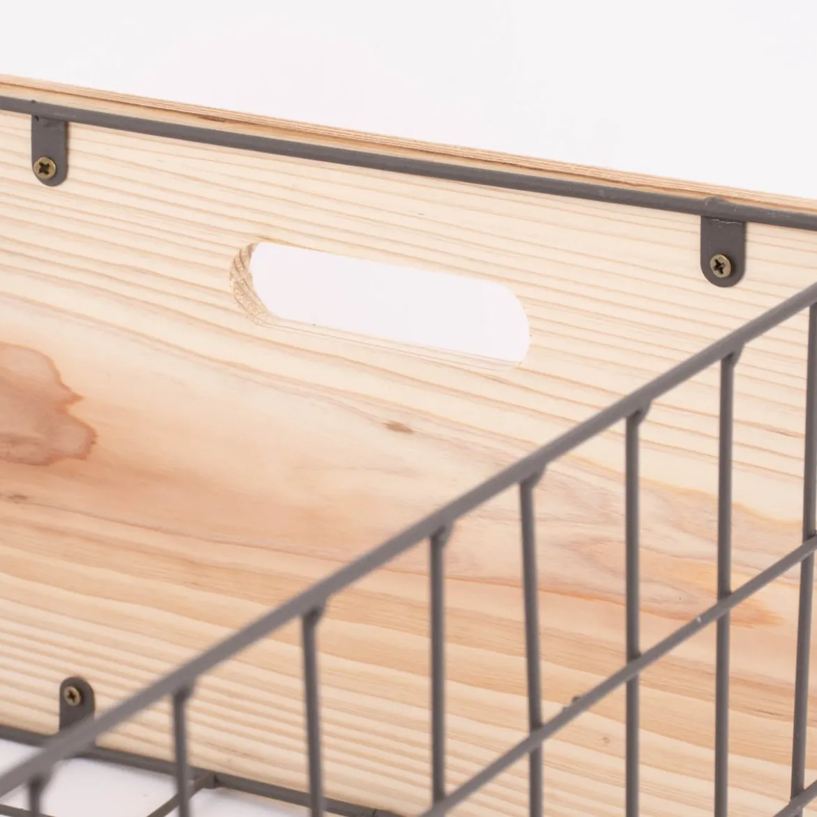 3er Set Aufbewahrungsbox Holzkiste Gitter Holz natur grau verschiedene Größen
