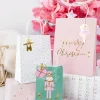 3er Set Geschenktüte Papier Nussknacker Merry Christmas pastell