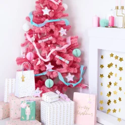 3er Set Geschenktüte Papier Nussknacker Merry Christmas pastell