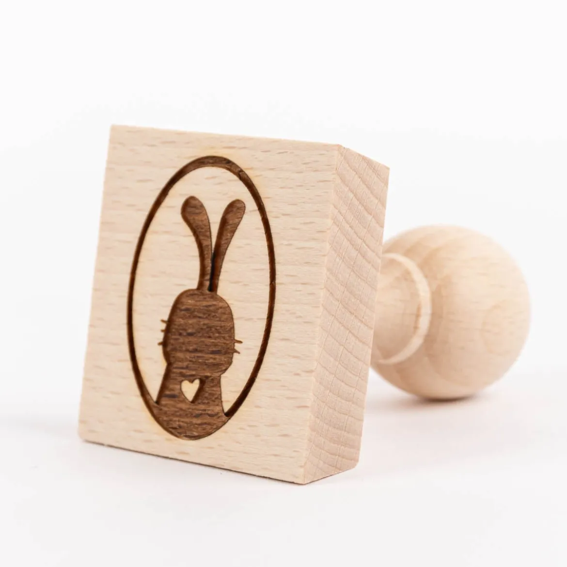 3er Set Keksstempel Hase verschiedene Motive aus Holz 5,5x5,5x8cm