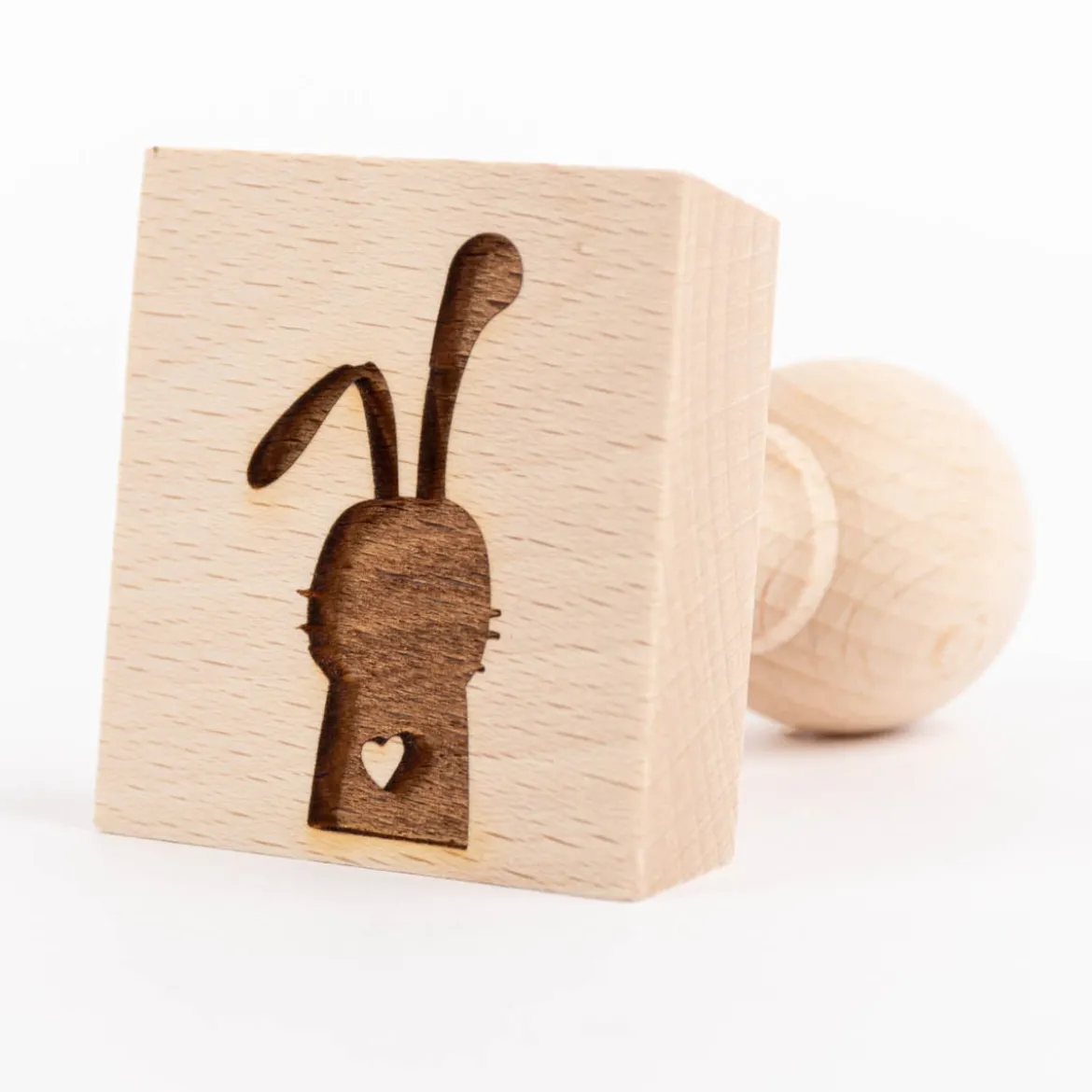 3er Set Keksstempel Hase verschiedene Motive aus Holz 5,5x5,5x8cm
