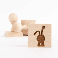 3er Set Keksstempel Hase verschiedene Motive aus Holz 5,5x5,5x8cm