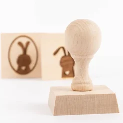 3er Set Keksstempel Hase verschiedene Motive aus Holz 5,5x5,5x8cm