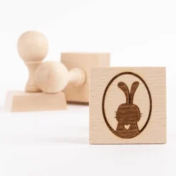 3er Set Keksstempel Hase verschiedene Motive aus Holz 5,5x5,5x8cm