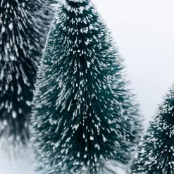 8er Set kleine Deko Tannen mit Schnee verschiedene Größen 6-19cm hoch