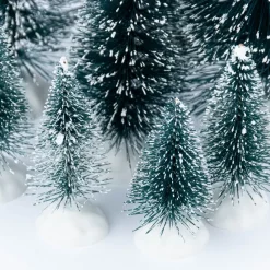 8er Set kleine Deko Tannen mit Schnee verschiedene Größen 6-19cm hoch