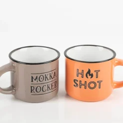 Espresso Tasse HOT SHOT Vintage Keramik 95ml orange von Grafik Werkstatt