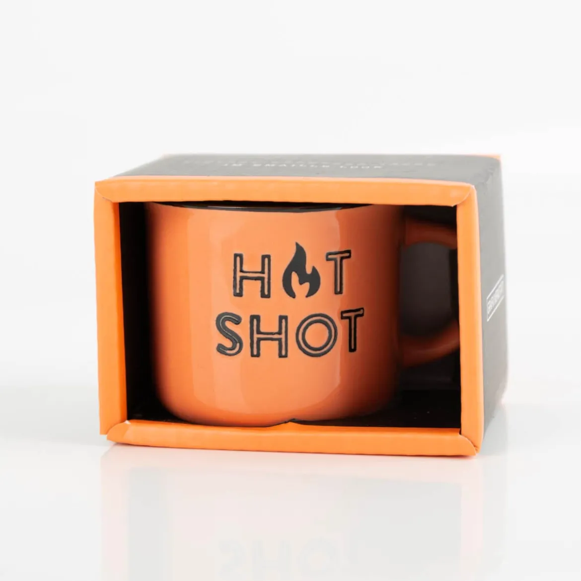Espresso Tasse HOT SHOT Vintage Keramik 95ml orange von Grafik Werkstatt