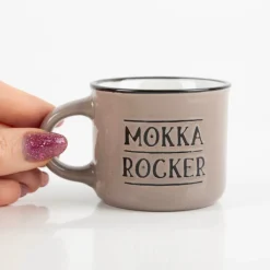 Espresso Tasse MOKKA ROCKER Vintage Keramik 95ml grau von Grafik Werkstatt