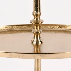 Etagere oval Metall Strukturoberfläche 3stufig Aluminium goldfarbig 36x23x49cm