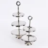 Etagere 2stufig rund Aluminium silberfarbig 13x24cm