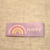 Etikett Label HAPPY Regenbogen Lila ca 51x25mm im 10er Pack