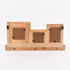 3fach Bilderrahmen mit Hakenleiste Holz Vintage weiß 52,5x25x2cm