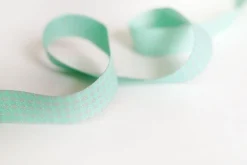 Farbenmix Webband Mini Sterne mint grau Breite: 1,5cm