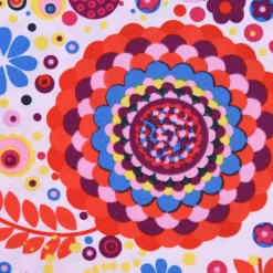 Faschingsstoff Polyester Blumen Herz Punkte rosa bunt 1,5m Breite