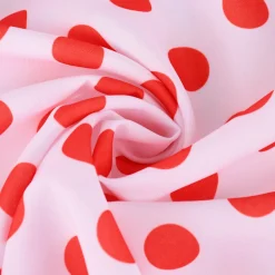 Faschingsstoff Polyester Punkte weiß rot 1,5m Breite