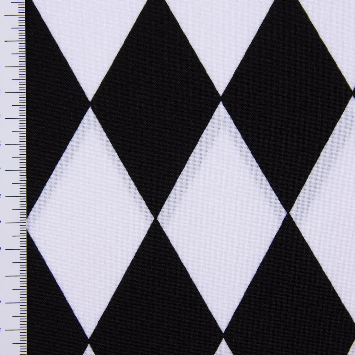 Faschingsstoff Polyester Raute weiß schwarz 1,5m Breite