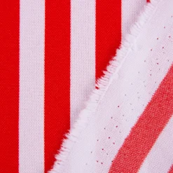 Faschingsstoff Polyester Streifen schmal 1cm rot weiß 1,5m Breite