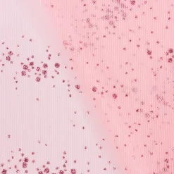 Faschingsstoff Stretch Tüll weich Glitzer einfarbig rosa 1,5m Breite