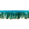 Federborte Band Federn aqua 5cm Breite