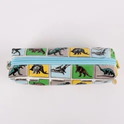 Federmäppchen Dinosaurier hellblau gelb grün 21x6cm