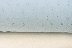 Feinstrick Baumwoll-Jersey Pointoille Lochmuster einfarbig hellblau 1,4m Breite