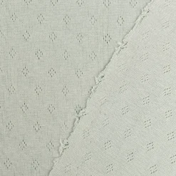 Feinstrick Baumwoll-Jersey Pointoille Lochmuster einfarbig mint