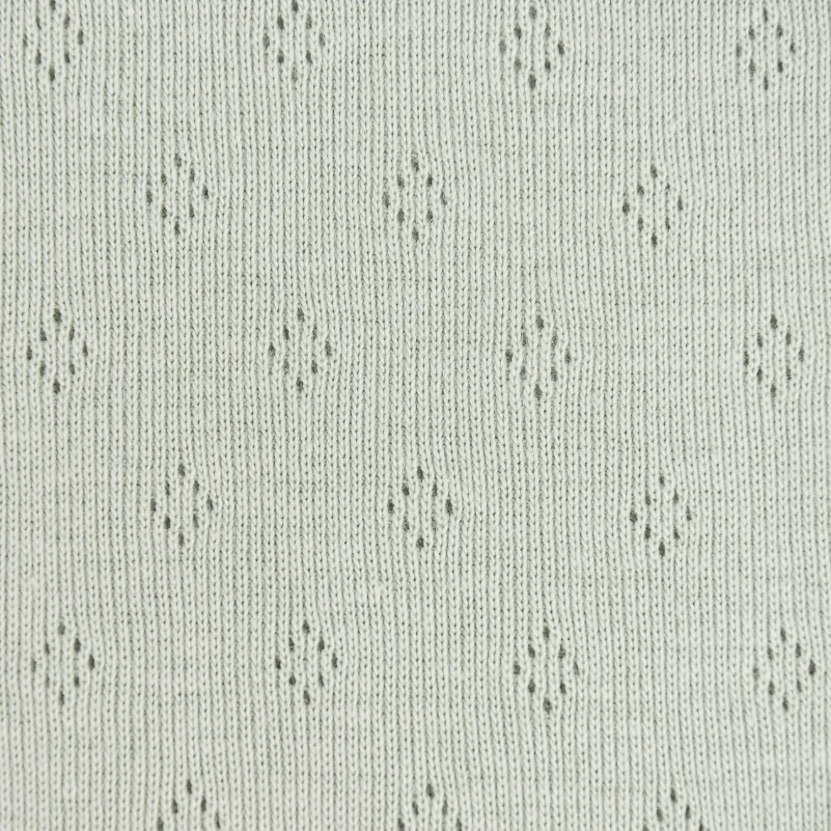 Feinstrick Baumwoll-Jersey Pointoille Lochmuster einfarbig mint