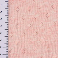 Feinstrick Jersey Baumwolle Pointoille Lochmuster rosa creme meliert 1,4m Breite