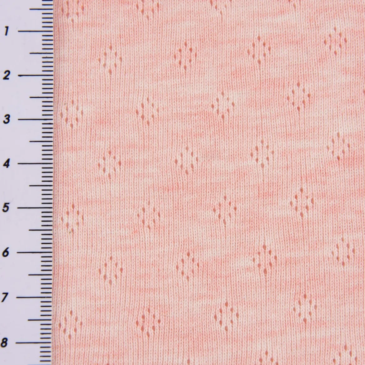 Feinstrick Jersey Baumwolle Pointoille Lochmuster rosa creme meliert 1,4m Breite
