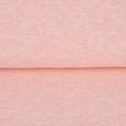 Feinstrick Jersey Baumwolle Pointoille Lochmuster rosa creme meliert 1,4m Breite