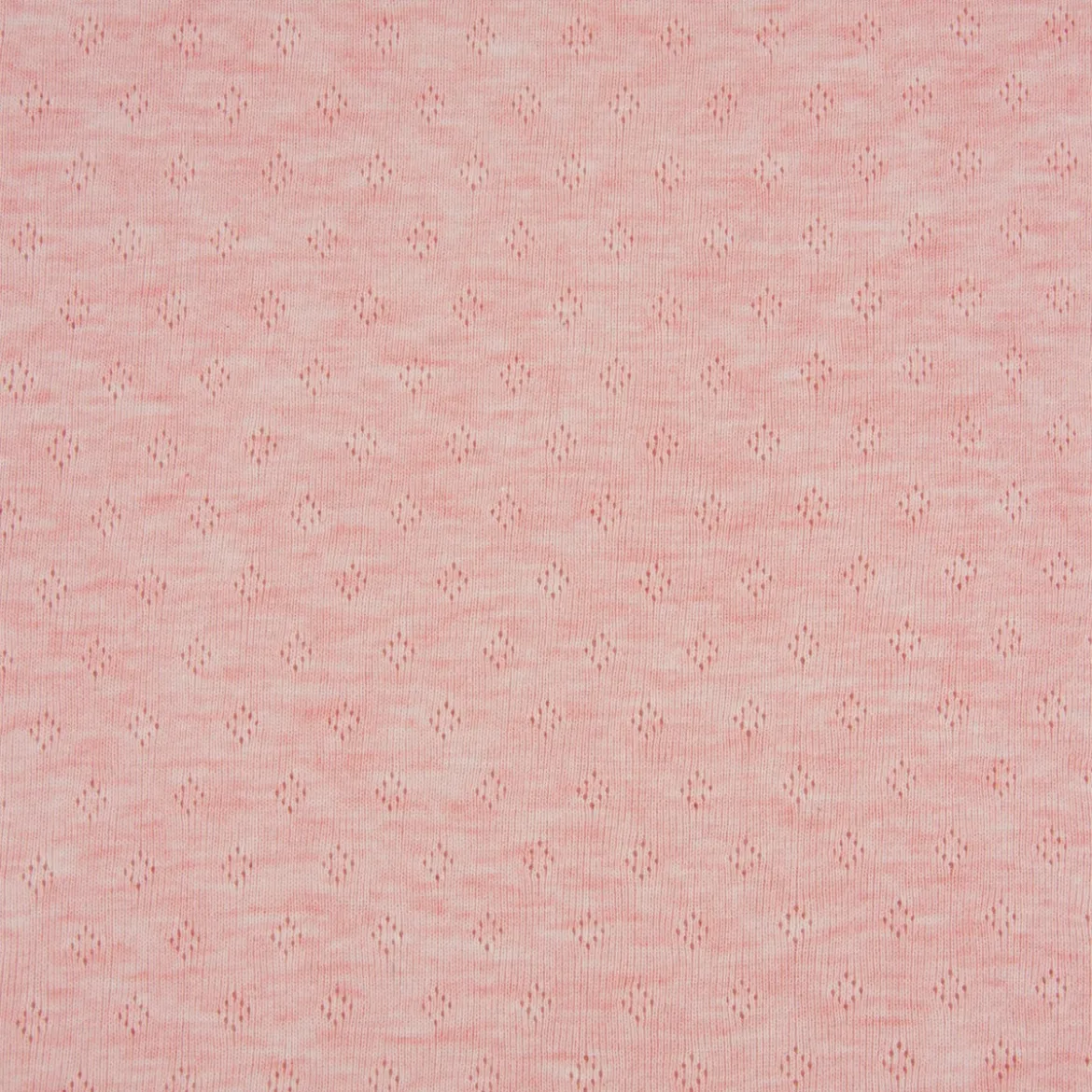 Feinstrick Jersey Baumwolle Pointoille Lochmuster rosa creme meliert 1,4m Breite