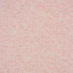 Feinstrick Jersey Baumwolle Pointoille Lochmuster rosa creme meliert 1,4m Breite