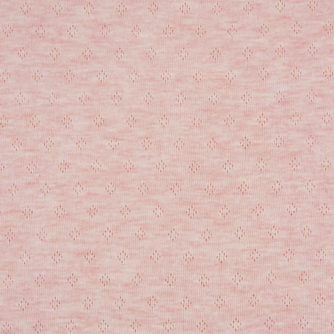 Feinstrick Jersey Baumwolle Pointoille Lochmuster rosa creme meliert 1,4m Breite