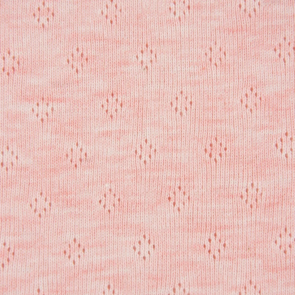 Feinstrick Jersey Baumwolle Pointoille Lochmuster rosa creme meliert 1,4m Breite