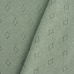 Feinstrick Jersey Baumwolle Pointoille Lochmuster einfarbig dunkel mint 1,4m Breite