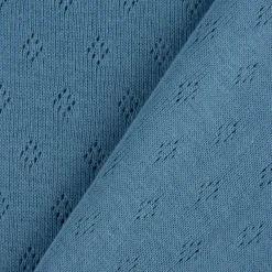 Feinstrick Jersey Baumwolle Pointoille Lochmuster einfarbig blau 1,4m Breite