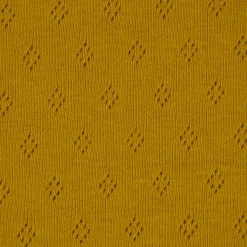 Feinstrick Jersey Baumwolle Pointoille Lochmuster einfarbig ockergelb 1,4m Breite